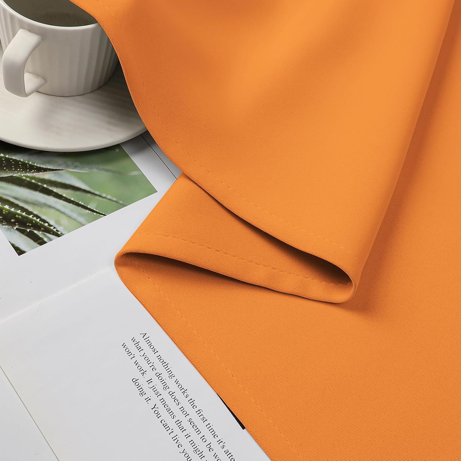 CUCRAF Custom Orange Blackout Curtains 1 Panel Set, Thermal Insulated Grommet Room Darkening Curtain for Living Room Bedroom, Light…