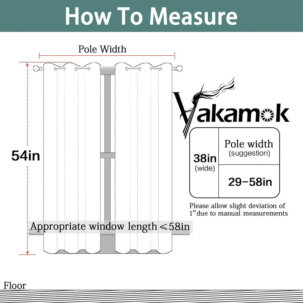 Yakamok Thermal Insulated Blackout Curtains for Bedroom, Light Blocking Grommet Window Drapes for Living Room(38 x 54Inch, Navy Blue, 2…