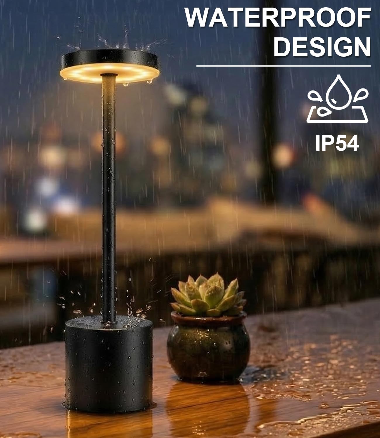Cordless Table Lamp Set of 2, Rechargeable 5000mAh Battery Operated Outdoor Table Lamps, Portable LED Desk Lamp, 3 Color Dimmable Table…