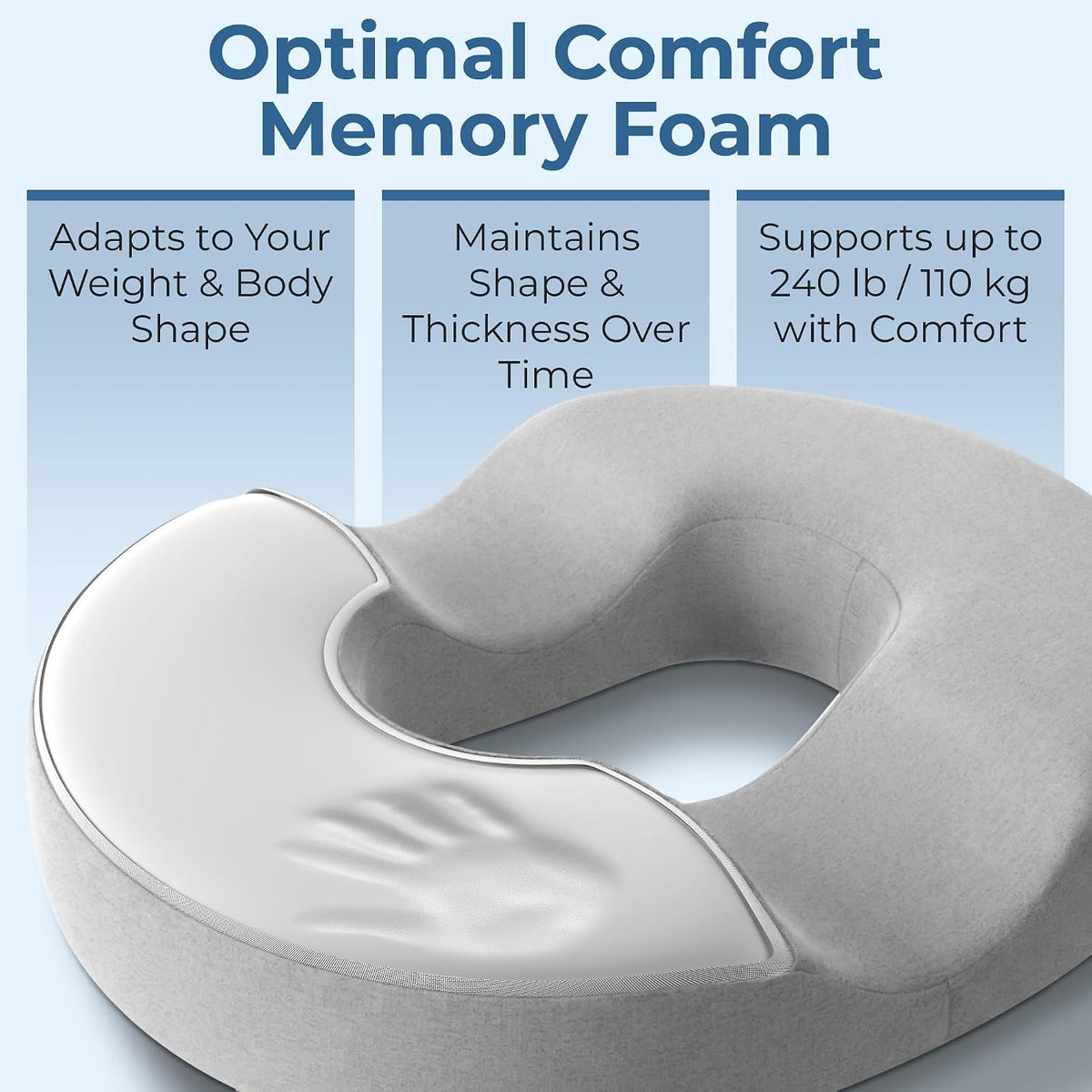 5Starsunited 5 STARS UNITED Donut Pillow Hemorrhoid Tailbone Cushion – Large Floor Cushion for – Coccyx, Prostate, Sciatica, Pelvic Floor,…