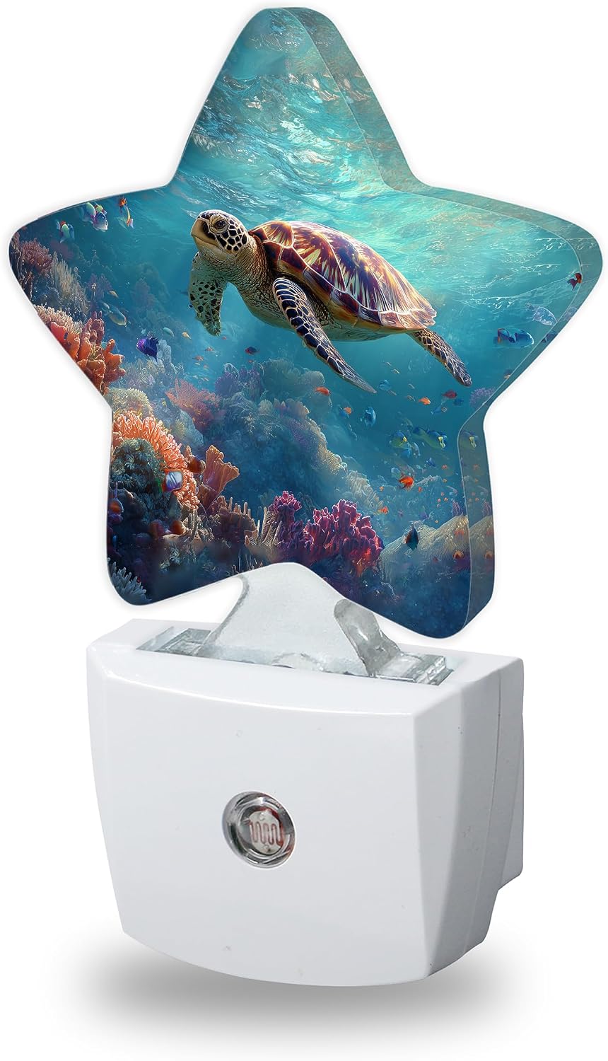 Sea Turtle Night Lights Plug Into Wall, Colorful Coral Dusk to Dawn Light Sensor Night Light for Kids, Energy Efficient Sleep Friendly Lamp…