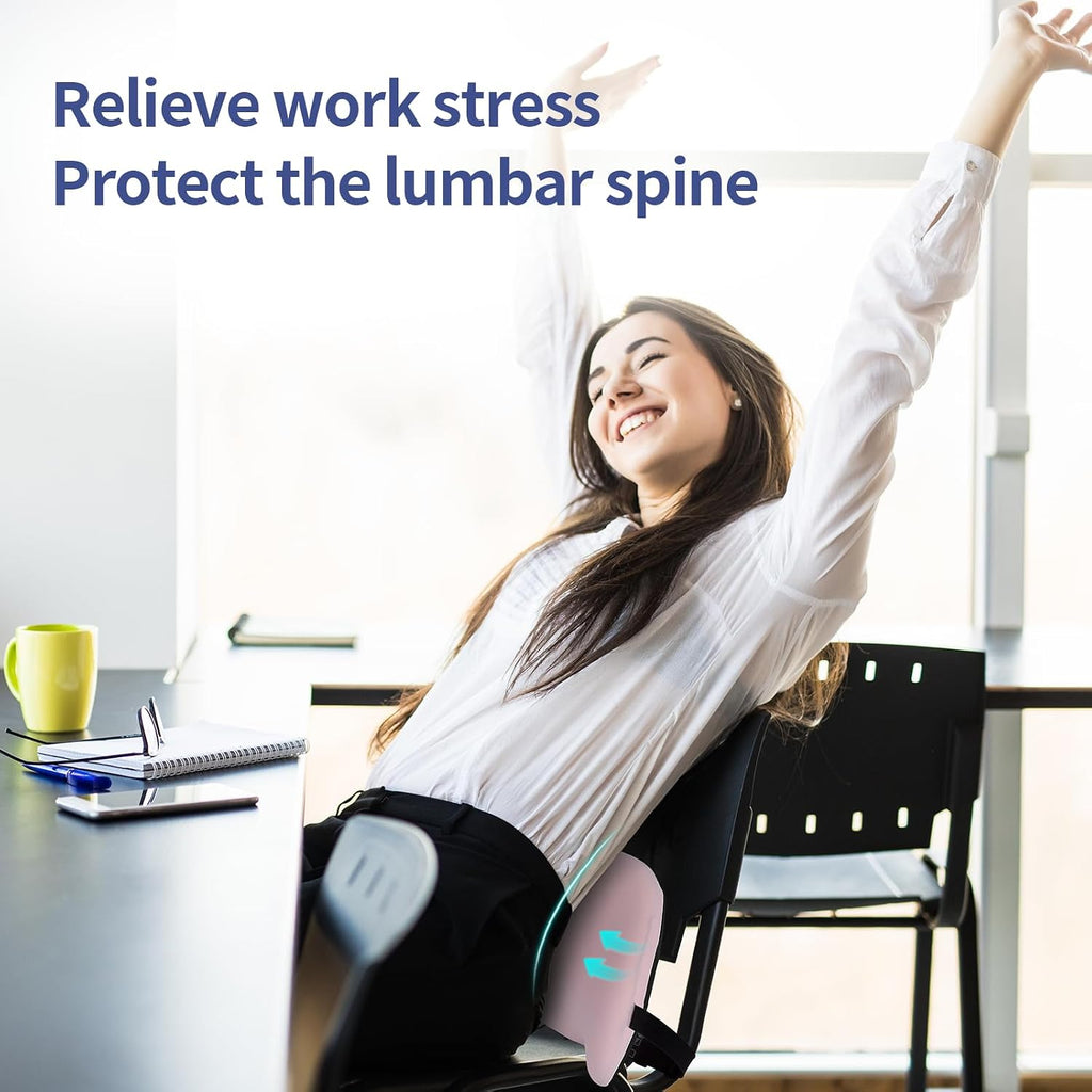 Bymecost Lumbar Support Pillow for Office Chair, Cooling Car Lumbar Pillow Lower Back, Memory Foam Back Cushion with Adjustable Straps, Ergo…