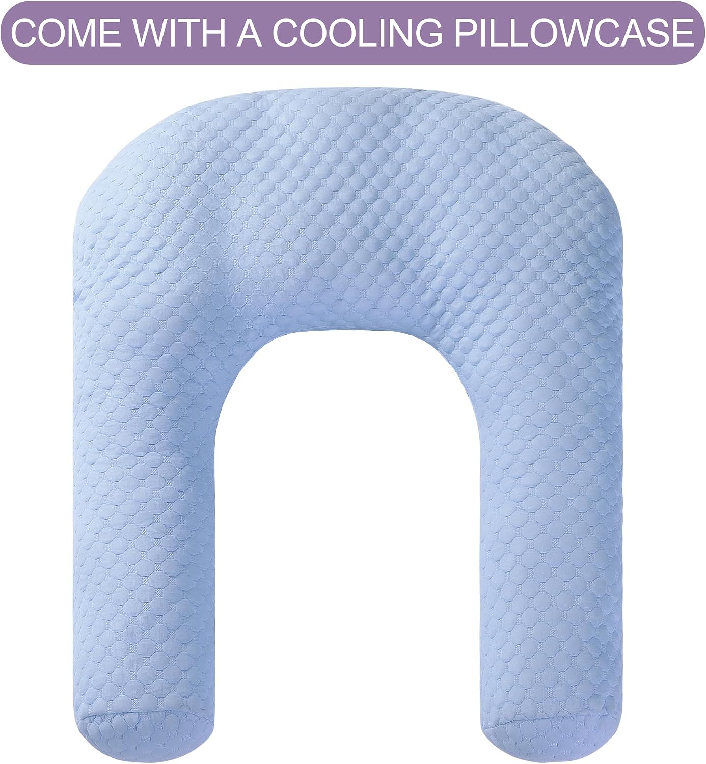 Hombys Cooling U Shaped Pillow for Neck, Contour Shoulder Pillow for Side Sleepers, Ergonomic Body Pillows for Adults, Hug Pillow with Wash…
