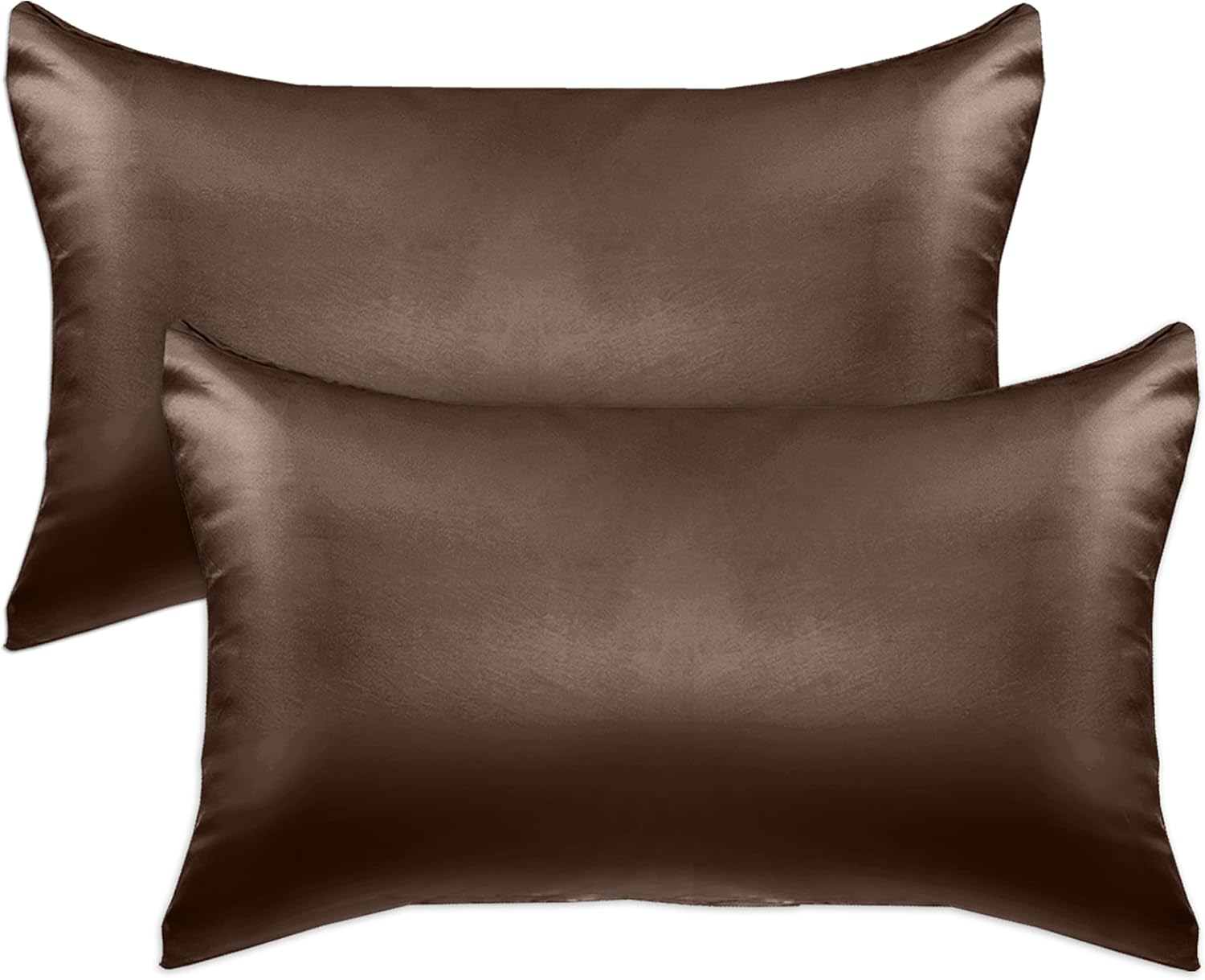 Elegantcomfort Elegant Comfort 2-Pack Cooling Viscose Satin Pillowcase Set with Hidden Zipper Closure, Silky Smooth for Hair and fabric…