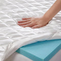 Masionbackyards Memory Foam Mattress Topper Twin, Dual Layer Gel Memory Foam & Pillow Top Mattress Pad Cover for Pressure Relief and Medium…