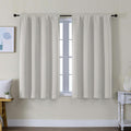 Simplebrand Ava Natural Short Blackout Curtains for Bedroom 45 Inches Long 2 Panels Set, Solid Thermal Insulated, Energy Saving Window Trea…