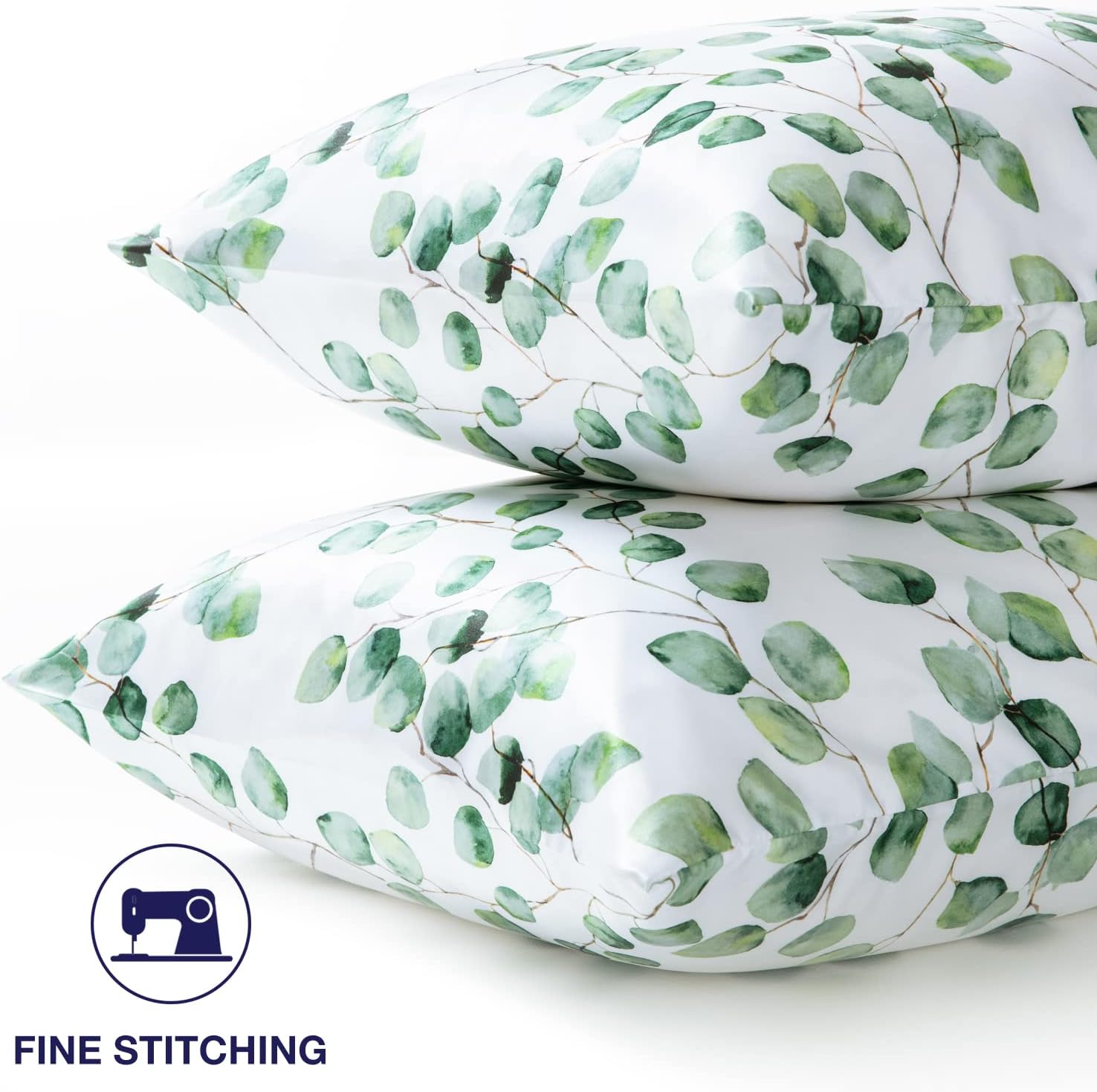 EXQ Home Silky Satin Pillowcase for Hair and Skin, Printed Pillow Cases Standard Size Set of 2 Satin Pillow Case 2 Pack with Envelope…