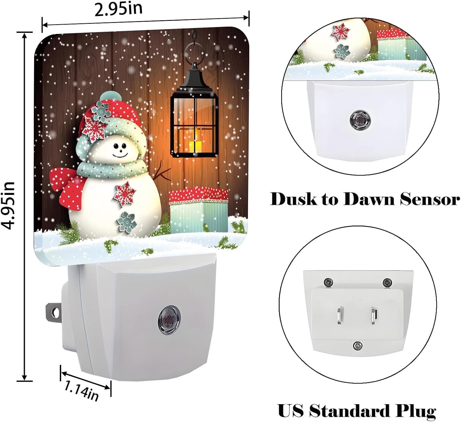 Cute Snowman Night Light, Plug-in Night Lights with Dusk to Dawn Sensor for Stairway, Hallway, Bedroom Sleep Friendly Ideal for…