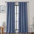 Gwine Denim Blue Blackout Curtains for Bedroom 96 Inch Length, Room Darkening Energy Saving Black Out Curtains for Living Room, Window…