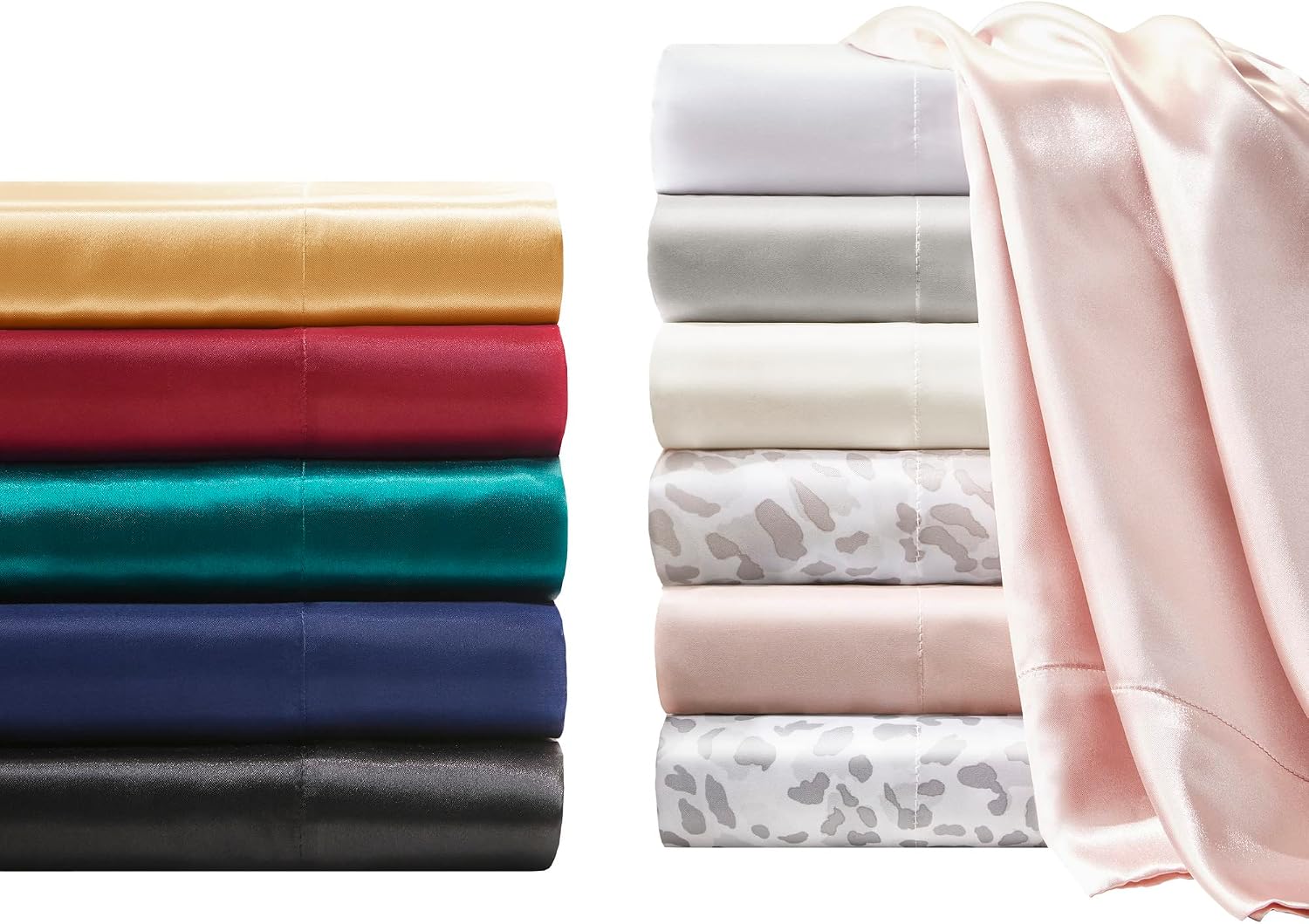Madisonpark Madison Park Essentials Set of 2 Satin Pillowcase for Hair & Skin, Luxuriously Soft, Silky with Natural Sheen Luster Cool to To…