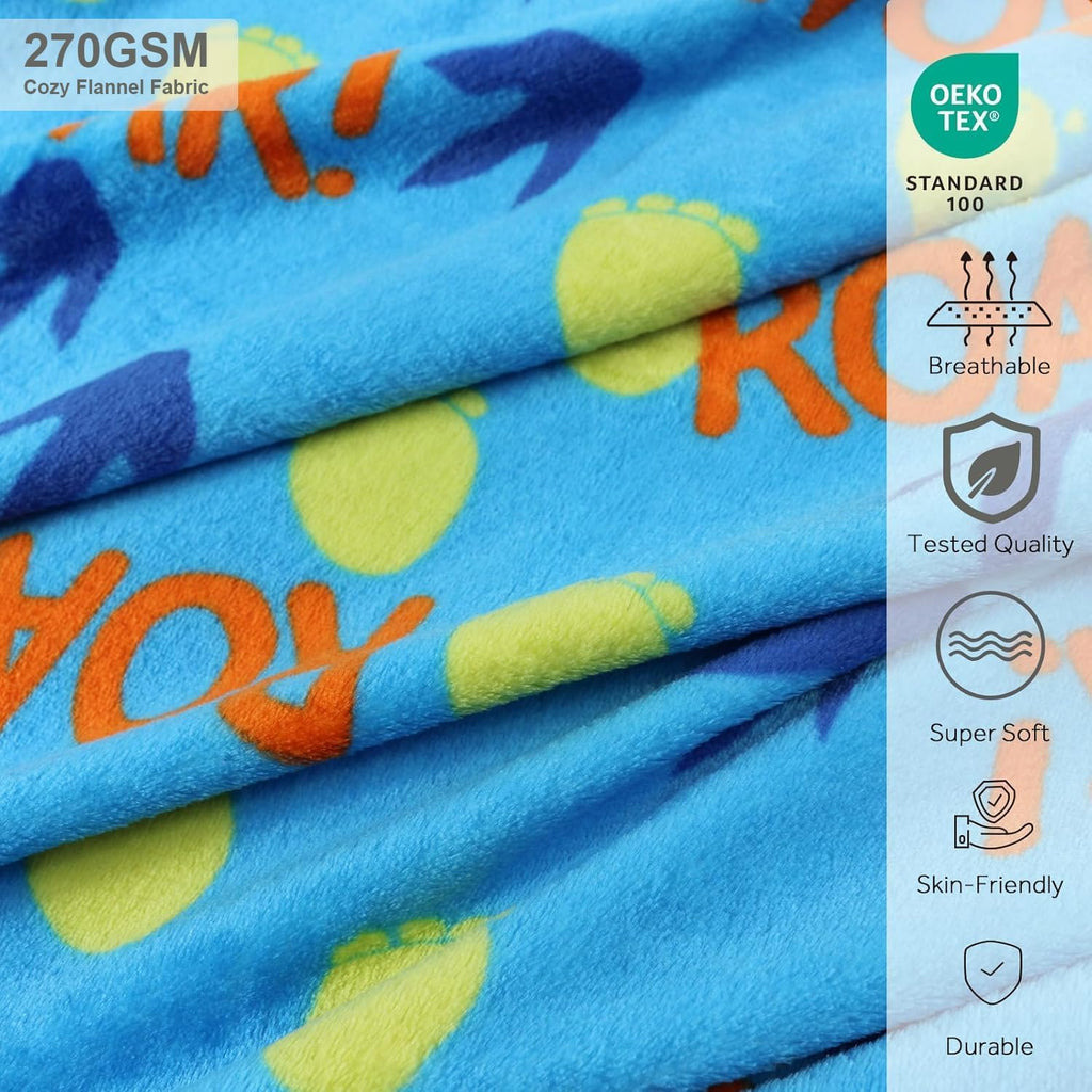 VigorSpring 3 in 1 Travel Pillow and Blanket Set for Kids, Soft Travel Blanket Airplane Campact with Bag, Pillow Blanket for Boys with a Pock…