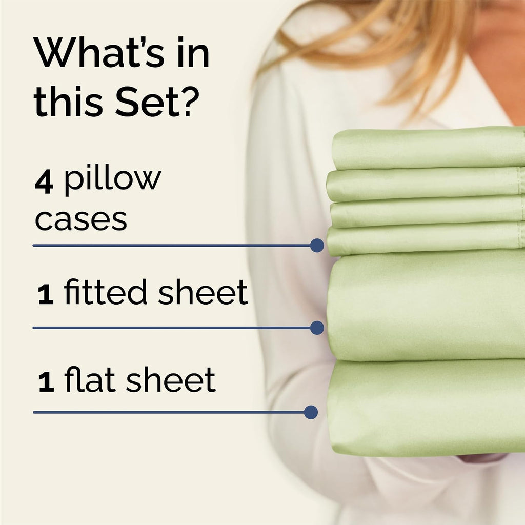 Queen 6 Piece Sheet Set - Comfy Breathable & Cooling - Hotel Luxury Bedding for Women, Men, Kids, Teens & Children - 1 Flat & 1 Fitted…