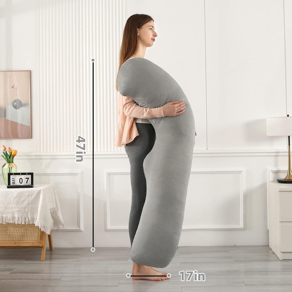 BATTOP Pregnancy Pillows for Sleeping, Maternity Pillow with Cooling Cover, Support for Belly, HIPS, Legs, Pregnancy Must Haves, Side Sleeper…