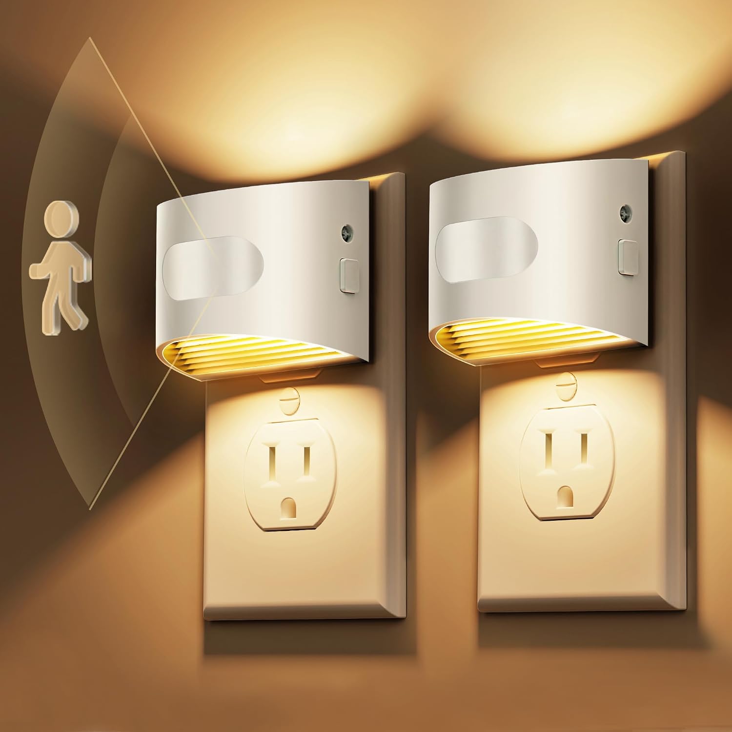 L LOHAS LED Motion Sensor Night Light, Dusk to Dawn & Motion Activated LED Night Light, Night Lights Plug into Wall with 30-100lm…
