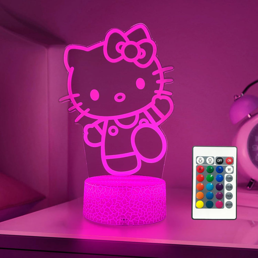 Aihying Cat Night Light Cute Night Light - Anime Charater 16 Color Change Decor Kitty Lamp with Remote, Dim, Timer, Kids Gifts for Christmas…