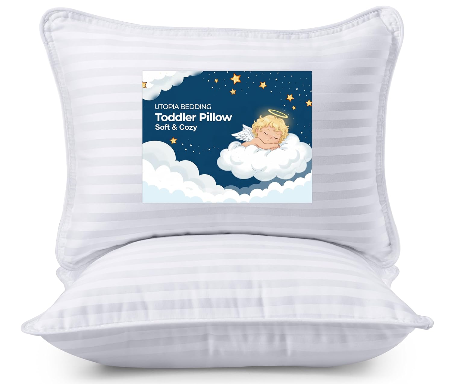 Utopiabedding Utopia Bedding Toddler Pillow (White, 2 Pack), 14x19 Small Pillow for Kids, Soft and Breathable Cotton Blend Shell, Polyester…