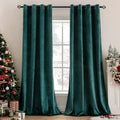 MIULEE Christmas Dark Green Velvet Curtains Room Darkening Blackout Solid Emerald Curtain Thermal Insulated Soundproof…
