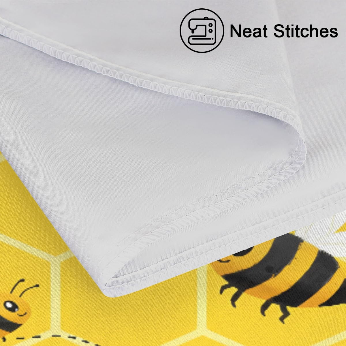Satin Pillowcase for Hair and Skin, Standard Size Yellow Honeycomb Bee Pattern Decorative Pillow Sham with Envelope Closure Pillow Cover…