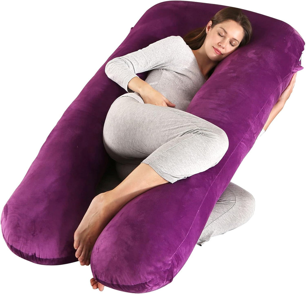 Amagoing 55 inches Pregnancy Pillows for Sleeping, U Shaped Maternity Full Body Pillow for Pregnant Women with Hip, Leg, Back, Belly Suppor…