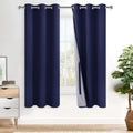 Xwzo 100% Blackout Curtain Panels - Thermal Insulated Black Liner Small Curtains, Noise Reducing and Heat Blocking Drapes for Hall and Stud…