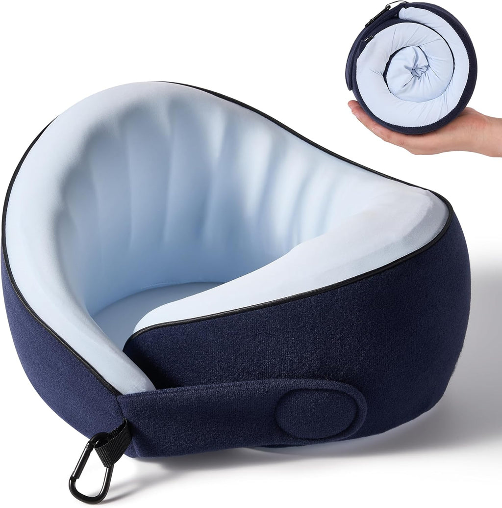 KPNEOL Travel Pillow, 100% Pure Memory Foam Travel Neck Pillow Airplane Neck Support Ergonomic Design for Traveling Suitable for…