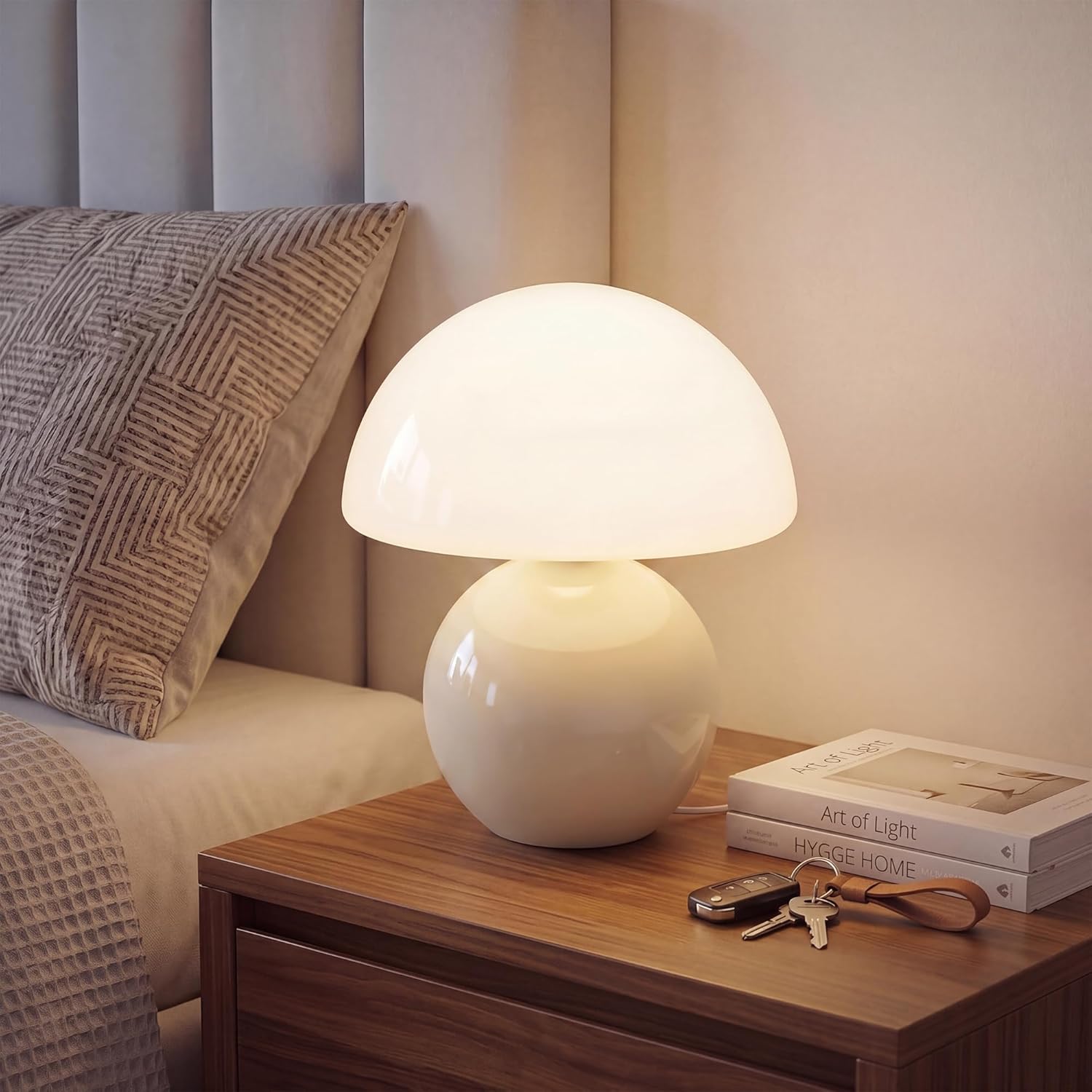 Dawnwake Mushroom Lamp Table Lamp for Bedroom, Desk Bedside Small Lamps for Living Room Night Stands, Mushroom Decor Cute Mini Modern Mid…