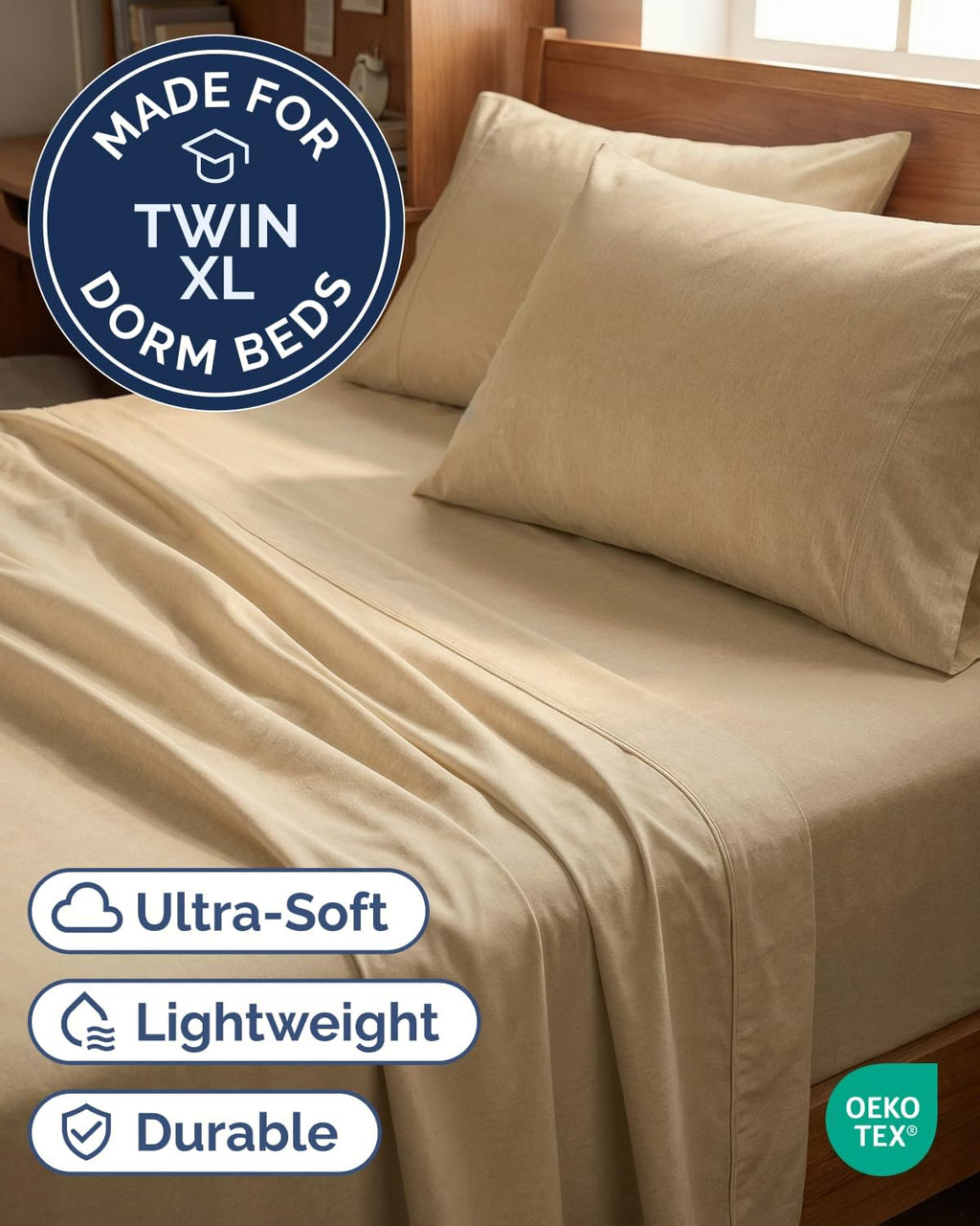 Twin XL 4 Piece Sheet Set - Comfy, Breathable & Cooling - Soft Hotel Luxury Bedding for Women, Men, Kids, Teens and Children - 1 Flat & 1…