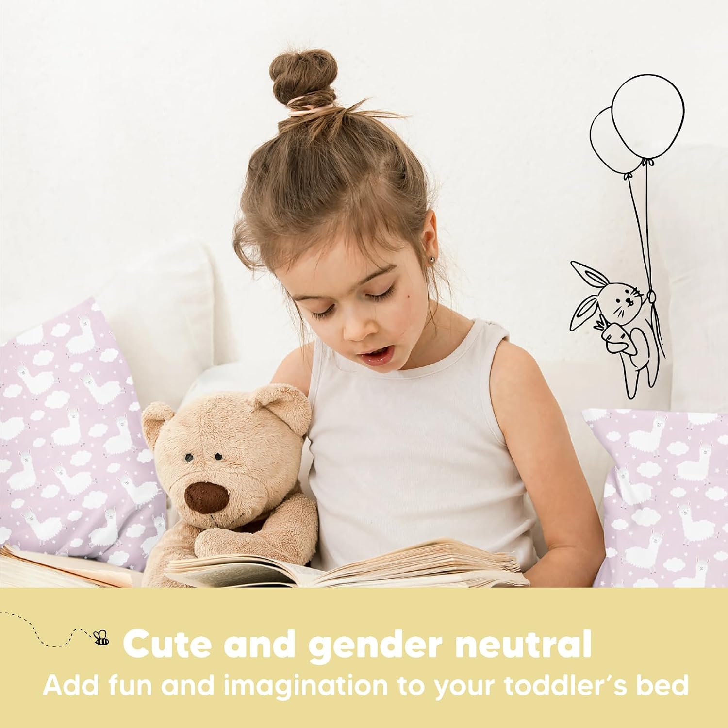 Toddler Pillow with Pillowcase - 13x18 My Little Dreamy Kids Travel Bed Pillows for Sleeping, Organic Cotton Small Pillowcase, Soft &…