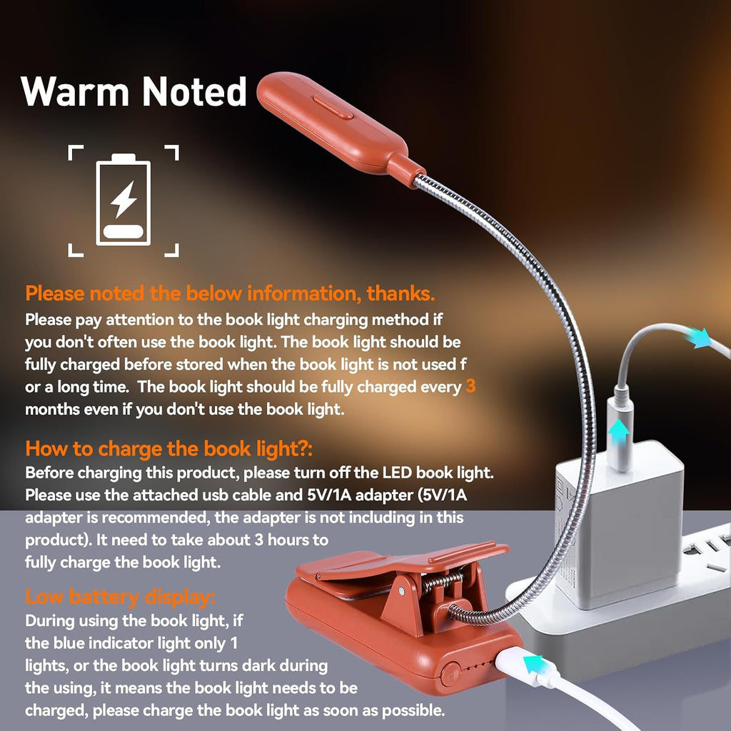 Vavofo Rechargeable Book Light for Reading in Bed Kids, 7 LED Reading Light with 9-Level Warm Cool White Daylight, Eye comfort Lamp with…