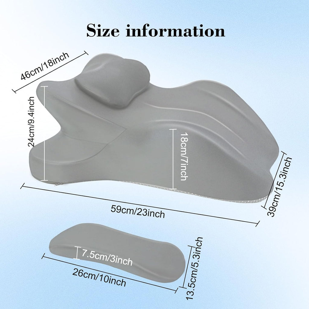 Oversized 27-Degree Couples Pillow - 5-in-1 Memory Foam Wedge for Neck Alignment, Zoned Support for Arm & Shoulder, Phone Reading, Leg…