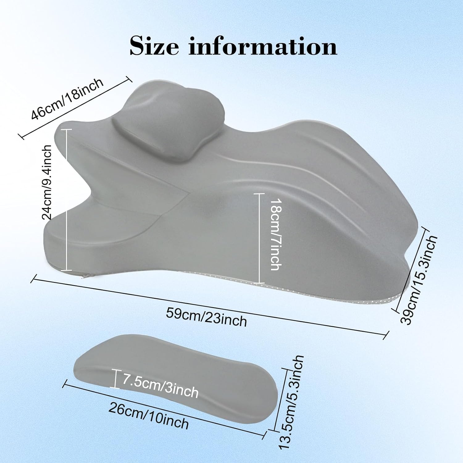 Oversized 27-Degree Couples Pillow - 5-in-1 Memory Foam Wedge for Neck Alignment, Zoned Support for Arm & Shoulder, Phone Reading, Leg…