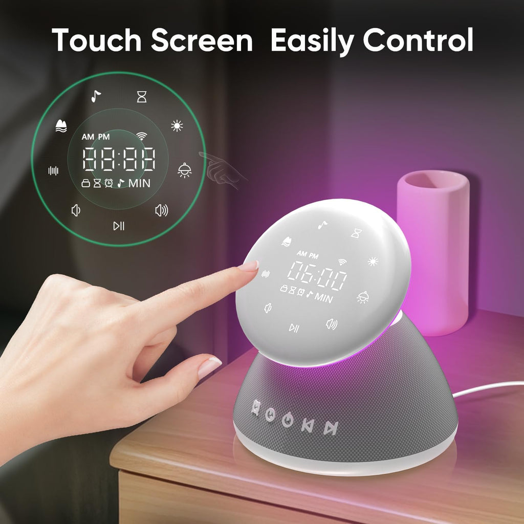 White Noise Sound Machine for Sleeping, 50 Non-Looping Soothing Sounds, 7 Color Night Light with Adjustable Brightness, Timer & Alarm…