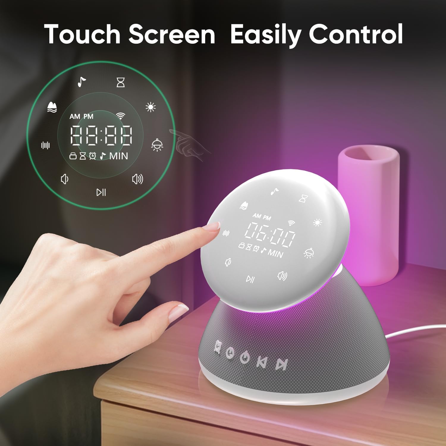 White Noise Sound Machine for Sleeping, 50 Non-Looping Soothing Sounds, 7 Color Night Light with Adjustable Brightness, Timer & Alarm…