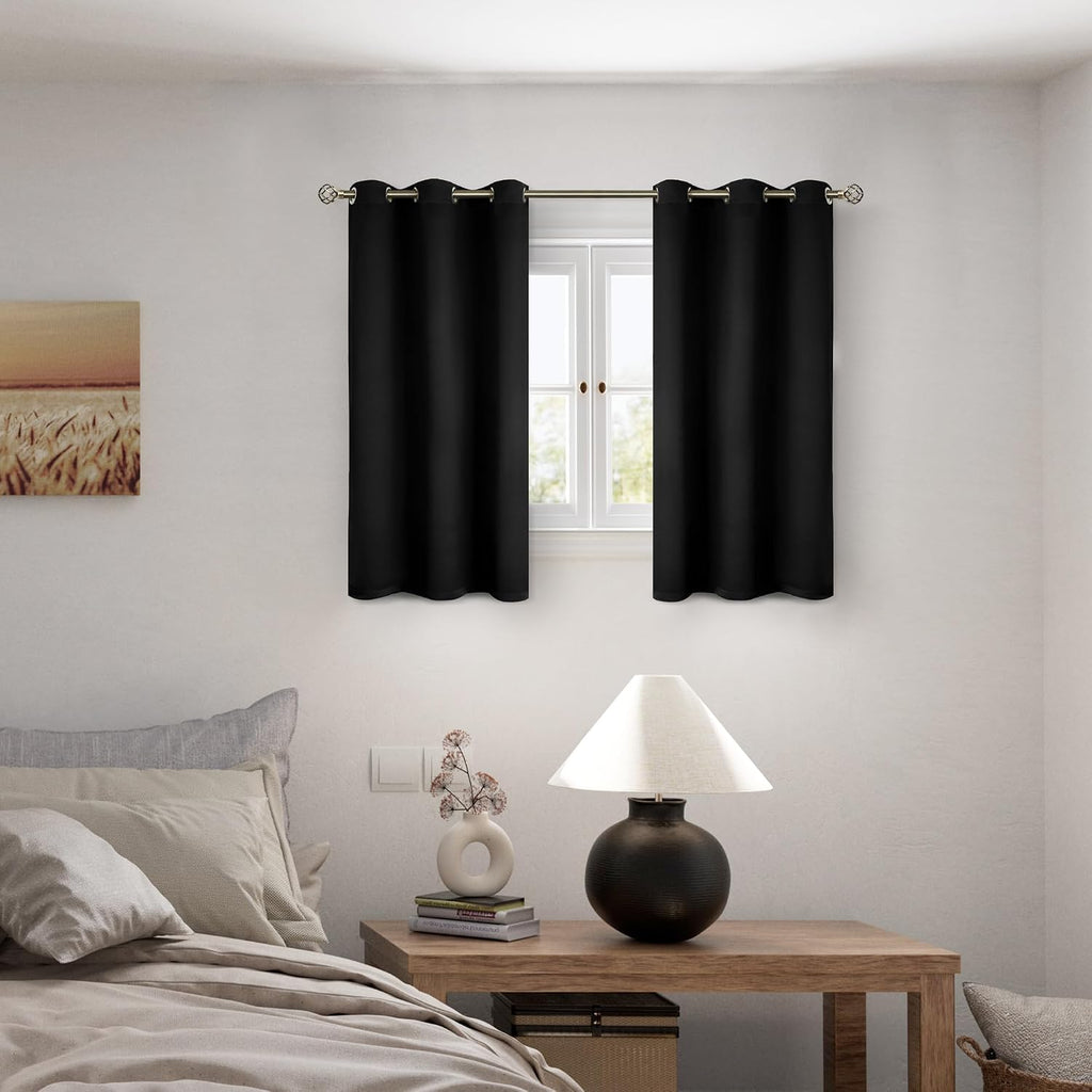 BGment 45 Inch Curtains for Bedroom - Short Blackout Curtains for Small Window/Cafe Thermal Insulated Grommet Drapes, 2 Panels, Each 42 Inc…