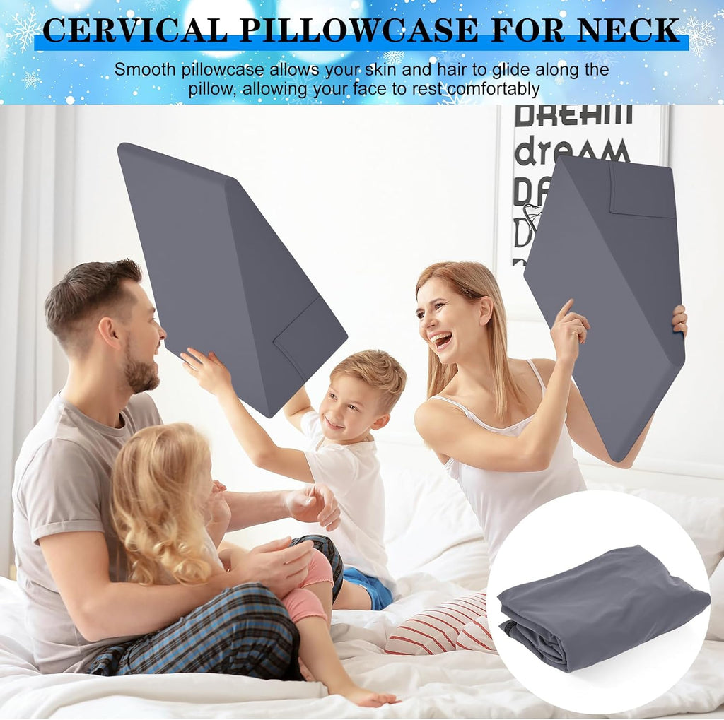 HunnmingRe 25"x25"x8" Cooling Bed Wedge Pillow Case Cover (Only Pillow Case) Wedge Pillowcase Protector with Zipper Soft Breathable Cool Pi…