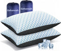 Gehannah Travel Pillow - Compressible Camping Pillow for Sleeping, Shredded Memory Foam Pillow with Storage Bag Compact Supportive (Grey, L…