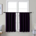 Simplebrand Ava BlackBerry Short 36 Inches Blackout Curtain 2 Panels Set, Half Window Rod Pocket Privacy Curtain Tiers for Kitchen, Curtain…