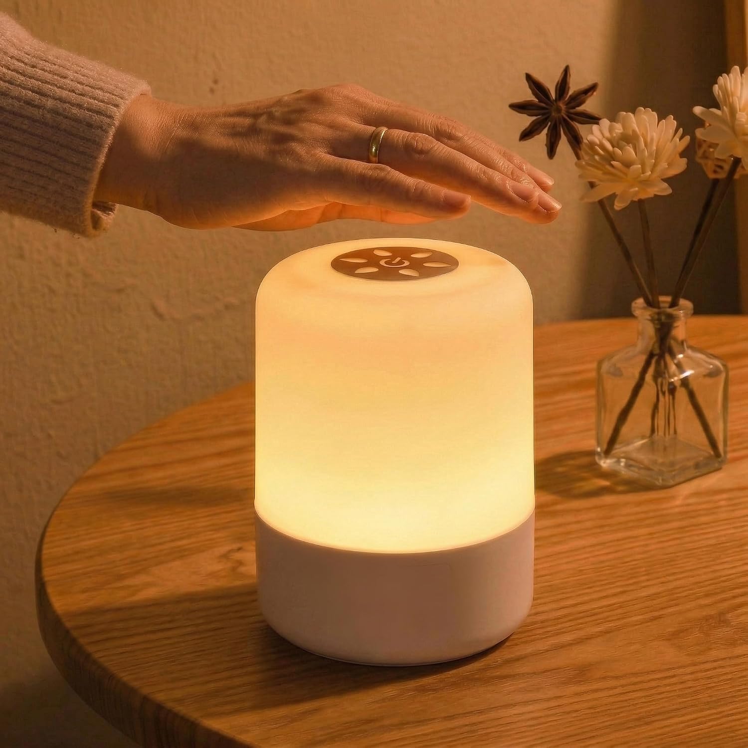 Portable Baby Night Light, Dimmable and 3 Light Color Touch Nursery Lamp, Soft Eye Caring, Rechargeable Cordless LED Night Light for Kids…