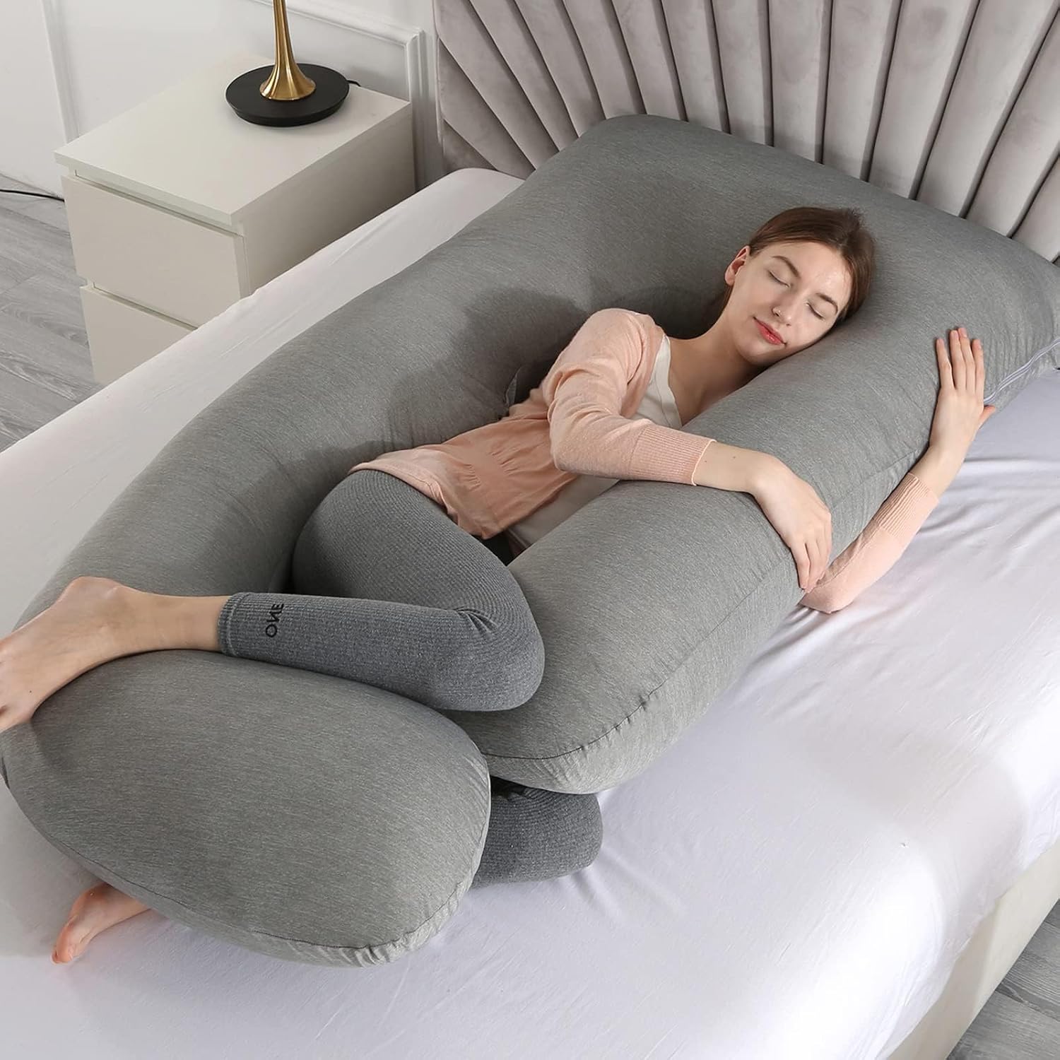 BATTOP Pregnancy Pillows with Cooling Cover, Maternity Body Pillow for Sleeping, Support for Back, Hips, Legs, Belly for Pregnant…