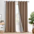 Xwzo Full Shading Blackout Curtains with Tiebacks- Heat and Light Blocking Ring Top Window Drapes with Black Liner Backing for Bedroom/Kid'…