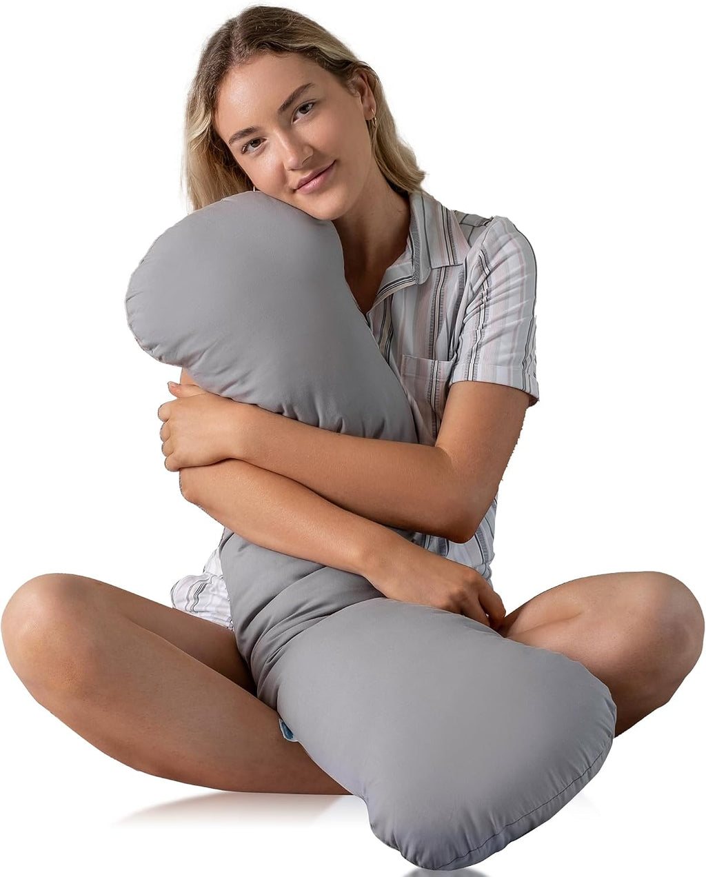 SleepCloud Weighted Body Pillow 6.5lbs - Weighted Pillow for Deeper Sleep (41" x 10") - Cooling Body Pillows for Adults, Full Body Pillow…