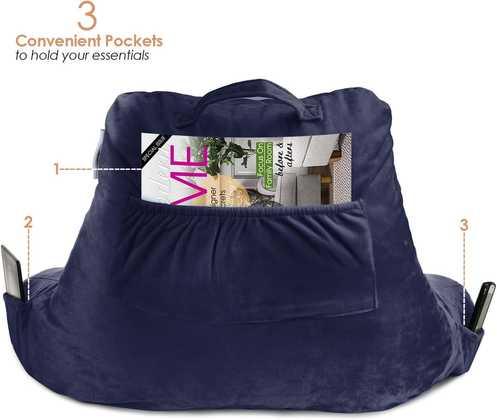 Nestl Reading Pillow with Shredded Memory Foam, Designed for Sitting Up in Bed and Couch, Back and Arms Adjustable Support for Adult &…