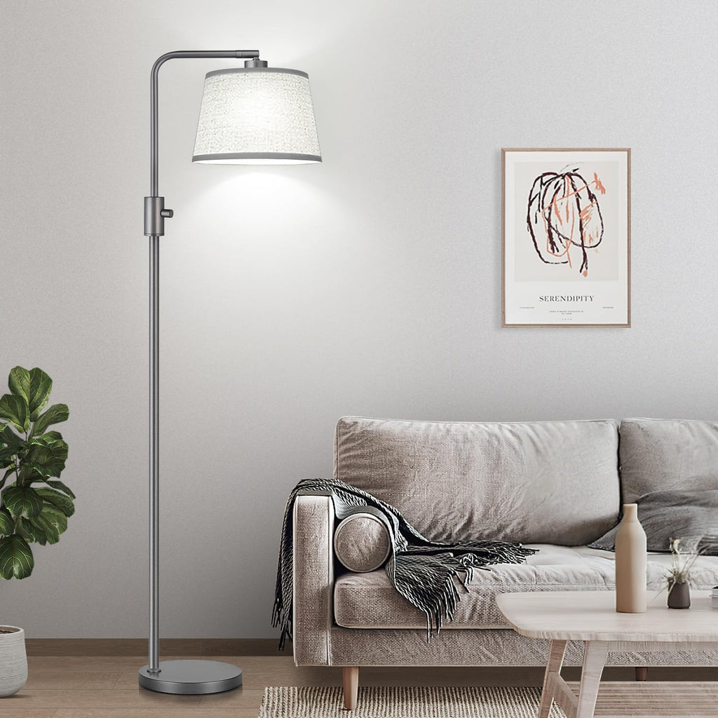Upgraded】 Dimmable Floor Lamp, 1000 Lumens LED Edison Bulb Included, Arc Floor Lamps for Living Room Modern Standing Lamp with Linen…