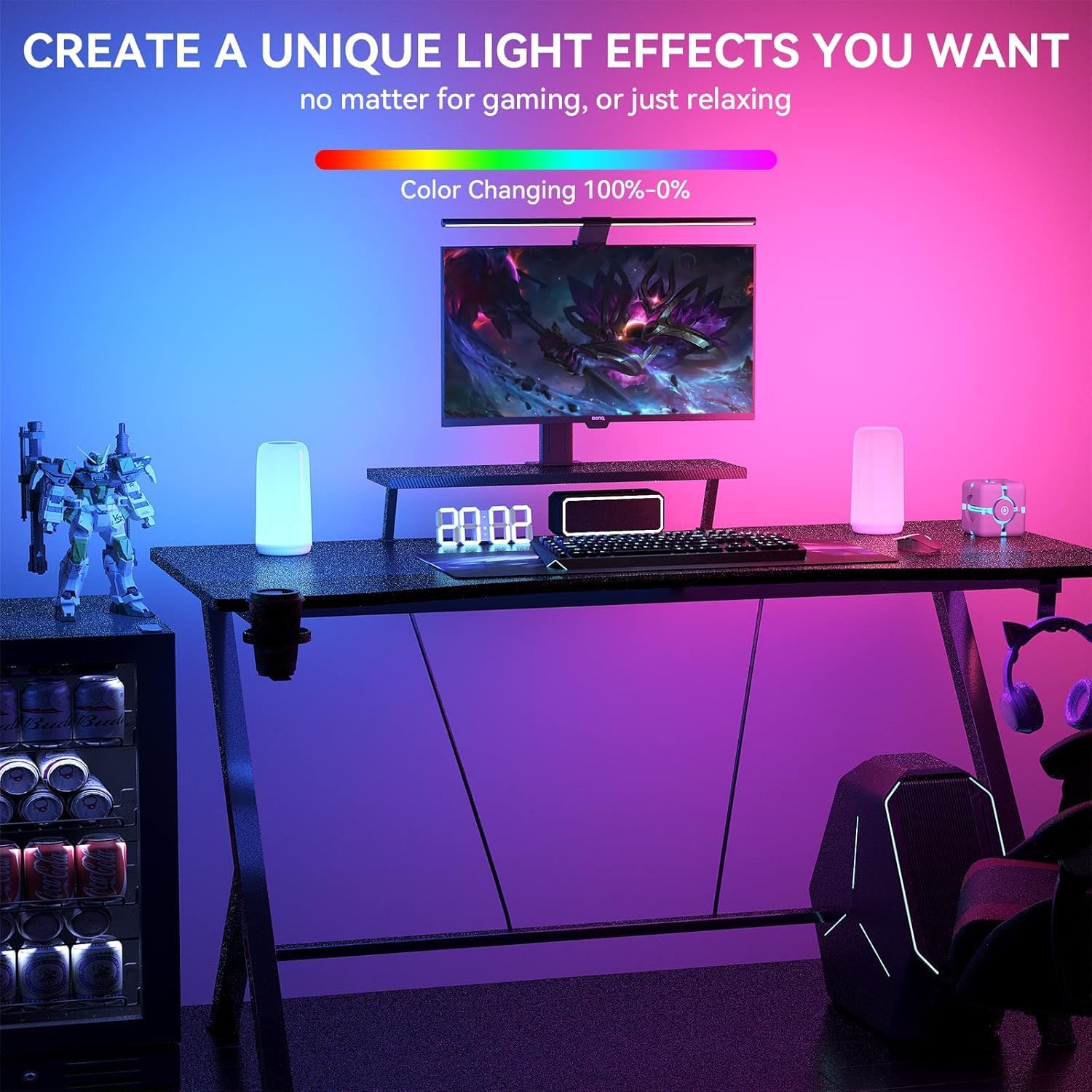 Touch Bedside Table Lamp, [Sleek Design & RGB Mode] 3 Way Dimmable Small Lamp for Bedroom, LED Lamp with Warm White Lights, Multi-Color…