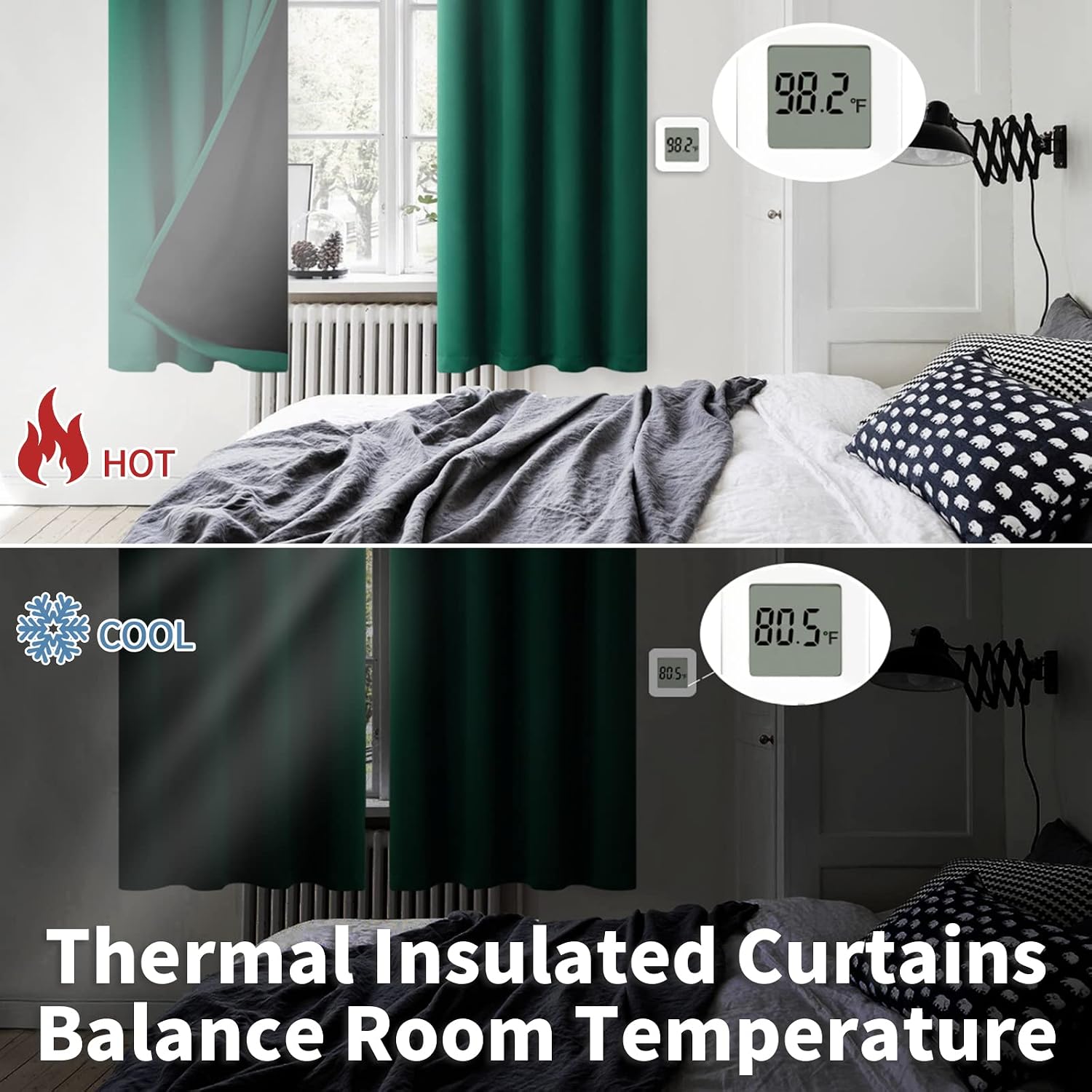 BGment Thermal Insulated 100% Blackout Curtains for Bedroom with Black Liner, Double Layer Full Room Darkening Noise Reducing Grommet Curta…