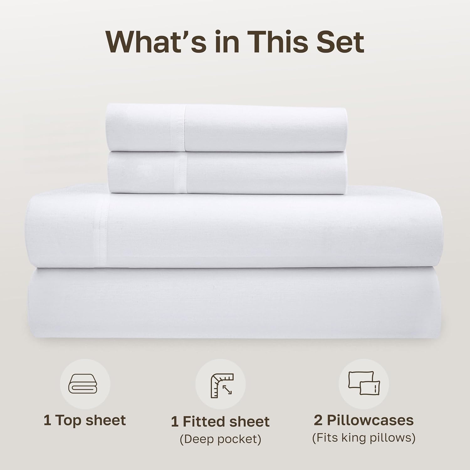 CaliforniaDesignDen California Design Den California King Sheets Set - Soft 100% Organic Cotton Sheets with Deep Pockets, Crisp Percale, Br…