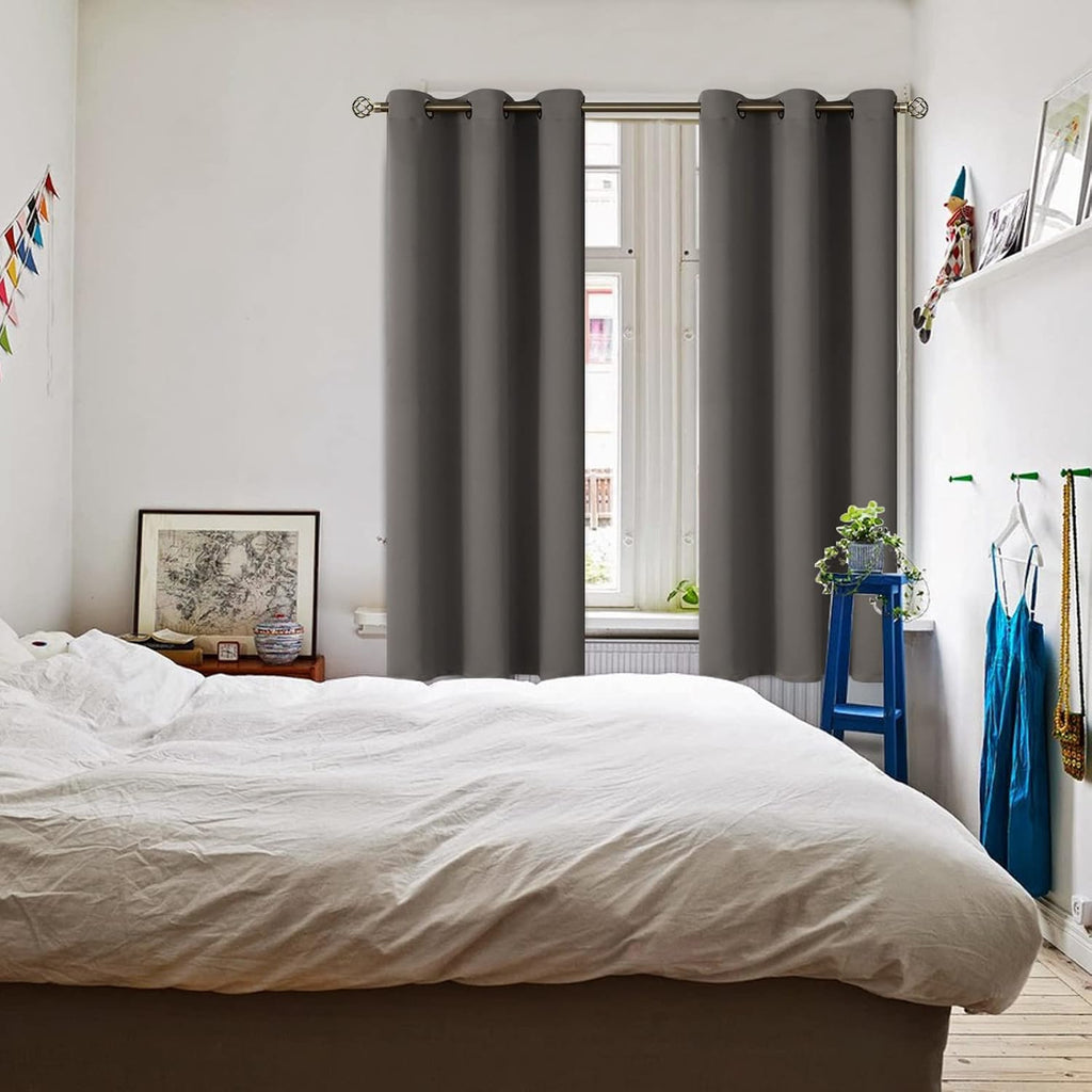 BGment Blackout Curtains for Bedroom - Grommet Thermal Insulated Room Darkening Curtains for Living Room, Set of 2 Panels (42 x 72 Inch, Gr…