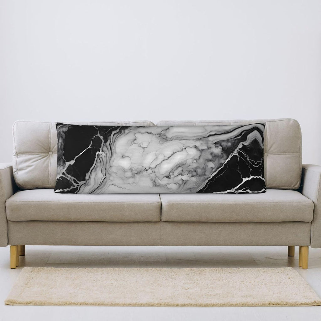 Sovvin Black and White Marble Body Pillow Cover Long Pillow Case with Zipper Decorative Soft Cushion Bedding Pillowcase for Couch Be…