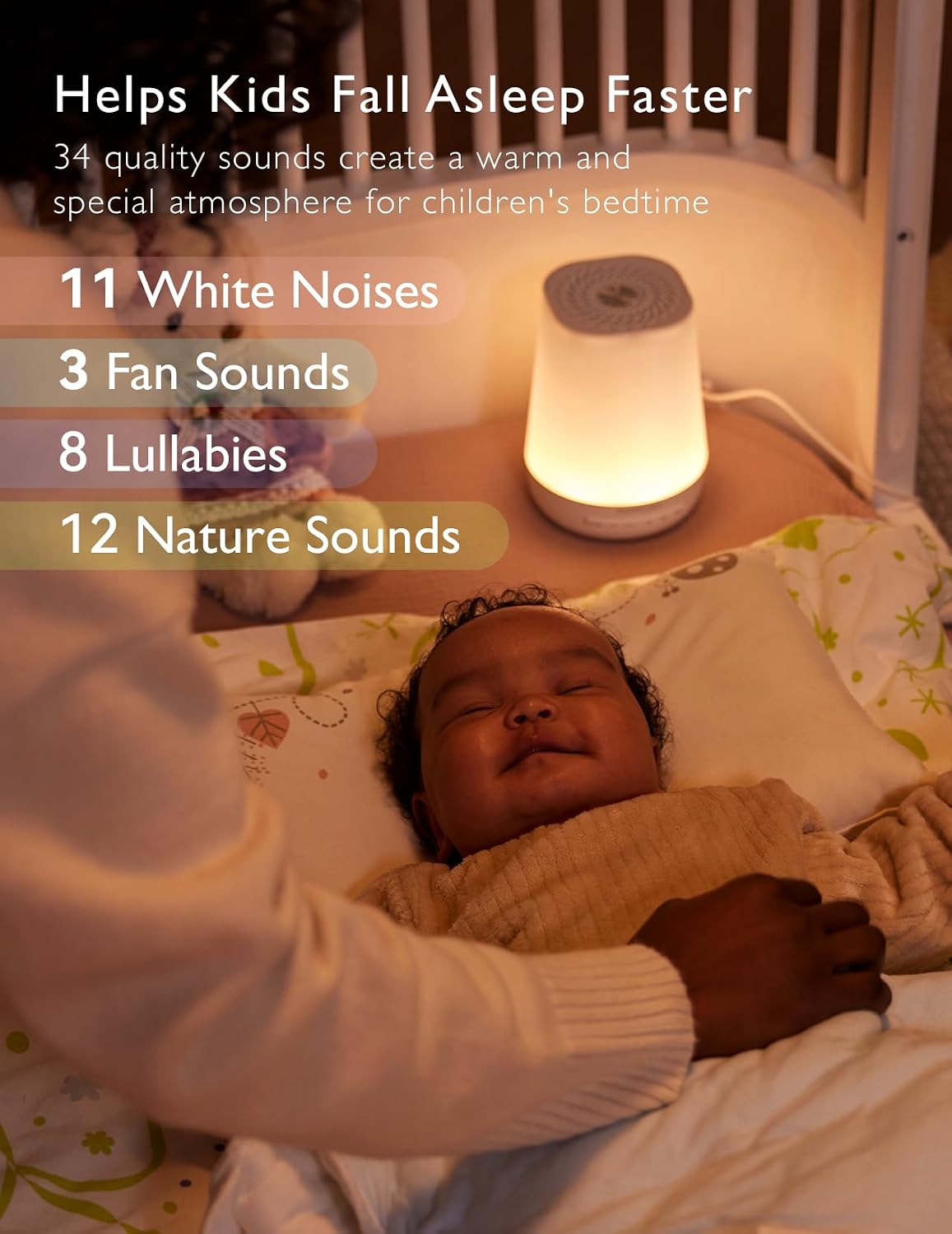 Baby Sound Machine, Momcozy White Noise Machine for Baby Sleeping with Night Light, Toddler Sleep Trainer 34 Soothing Sleep Sounds…