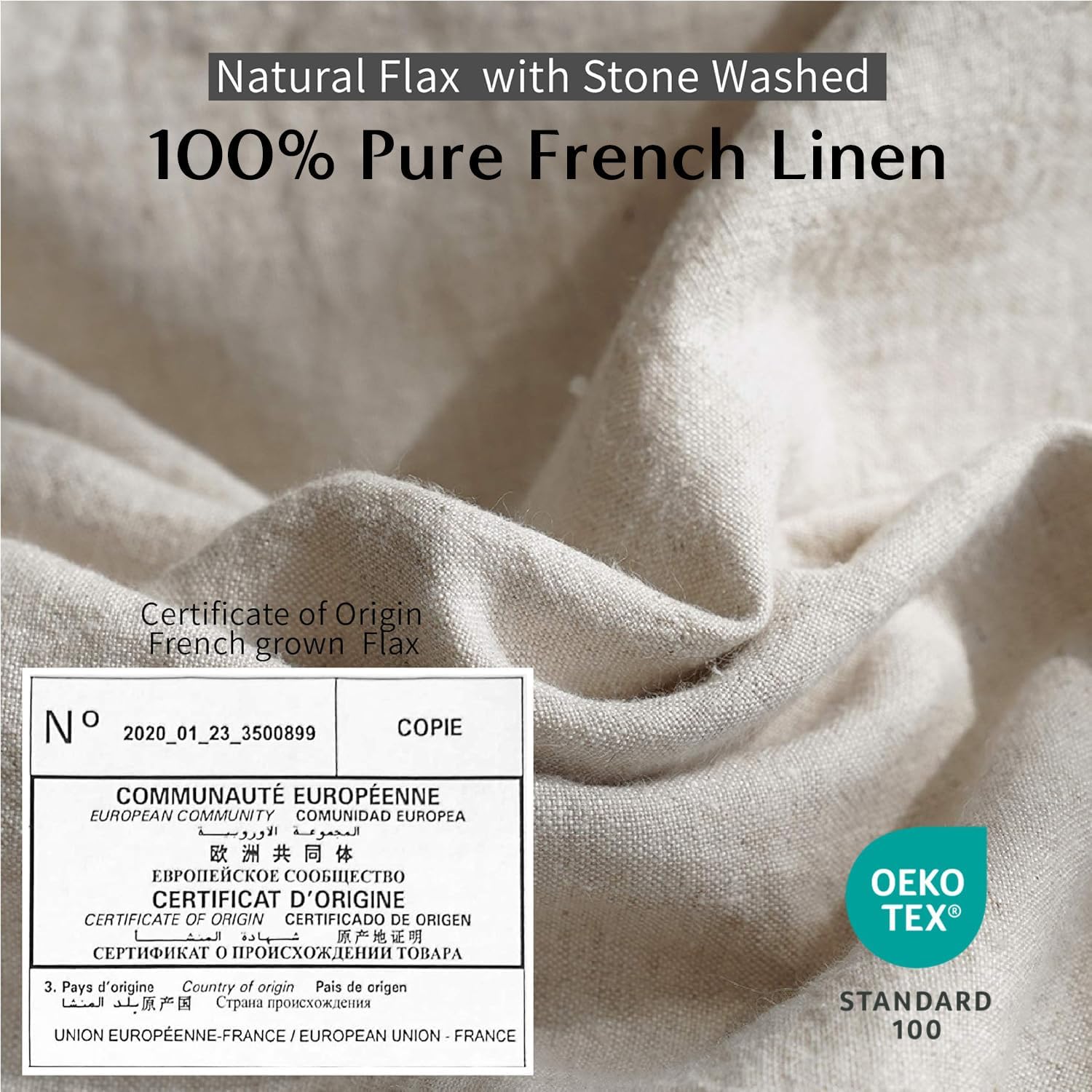 Simple&Opulence 100% Washed Linen Duvet Cover with Pom Pom Trim, Natural French Flax Bedding Set Soft Breathable,1 Farmhouse…